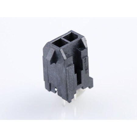 Molex Board Connector, 2 Contact(S), 2 Row(S), Male, Straight, Solder Terminal, Locking, Black Insulator, 430450229